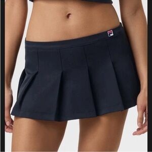 Fila Dark Blue Pleated Mini Skirt